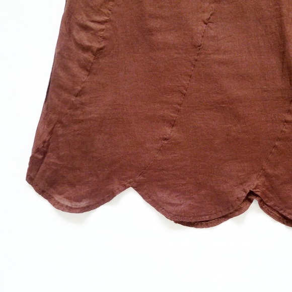 NEW WITH TAG AMERICAN EAGLE Tie Waist Scallop Hem A-Line Skirt 2 (30" x 25") - Picture 4 of 7